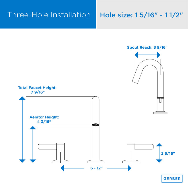 Gerber Amalfi Widespread Bathroom Faucet with Drain Assembly & Reviews
